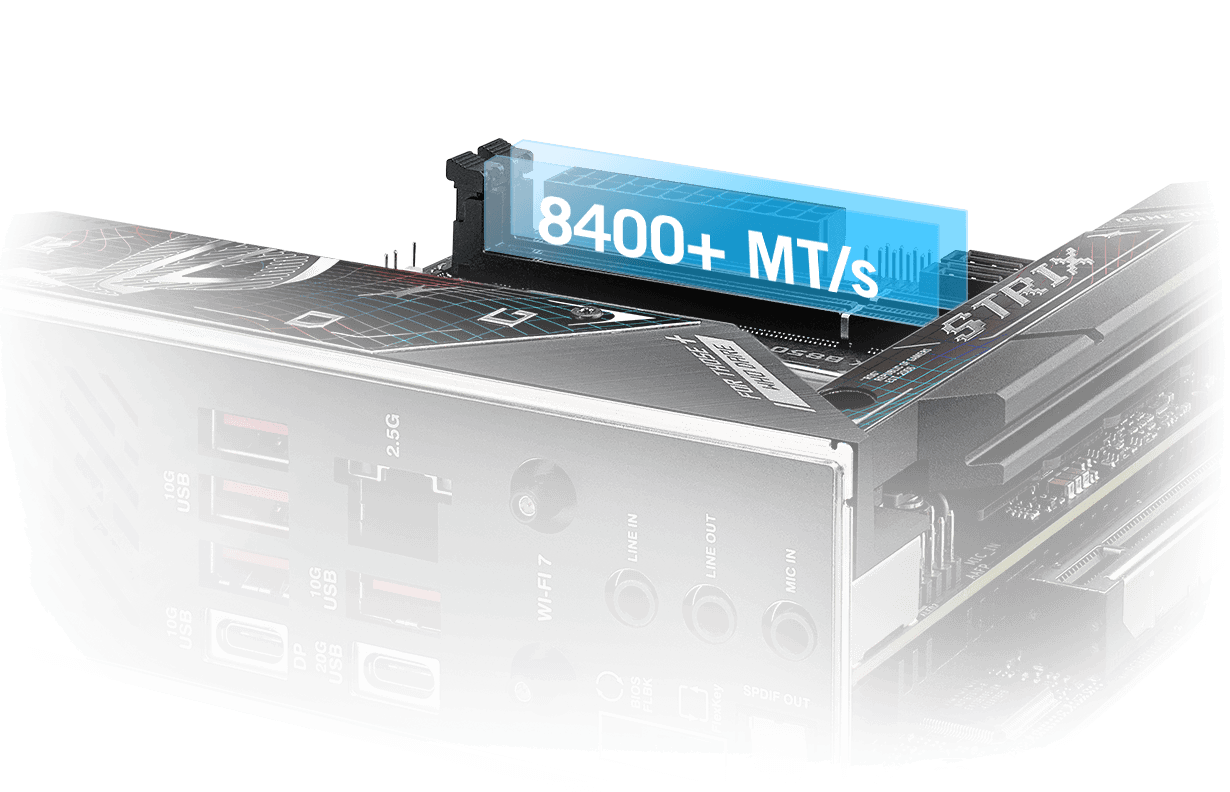 The Strix B850-I lets you overclock memory up to 8400+ MT/s.