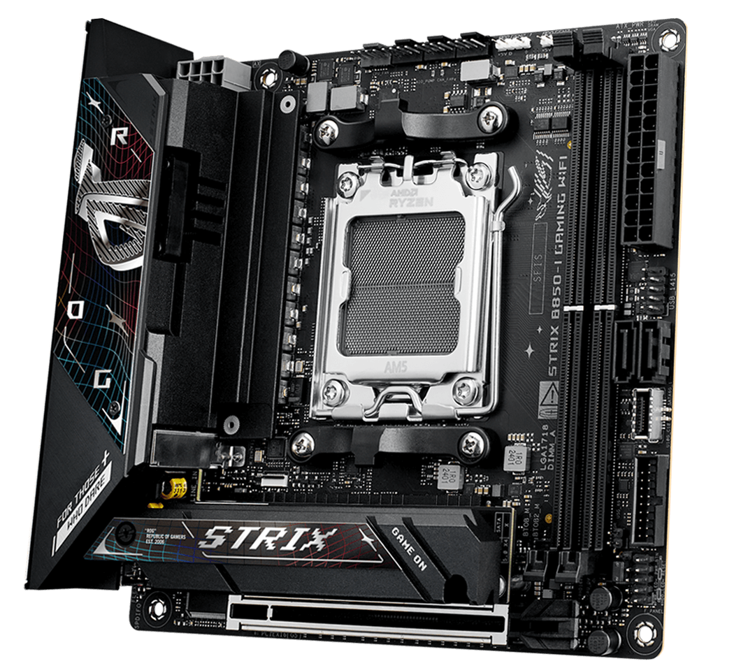 The ROG Strix B850-I features 10+2+1 power stages rated for 110 amps.