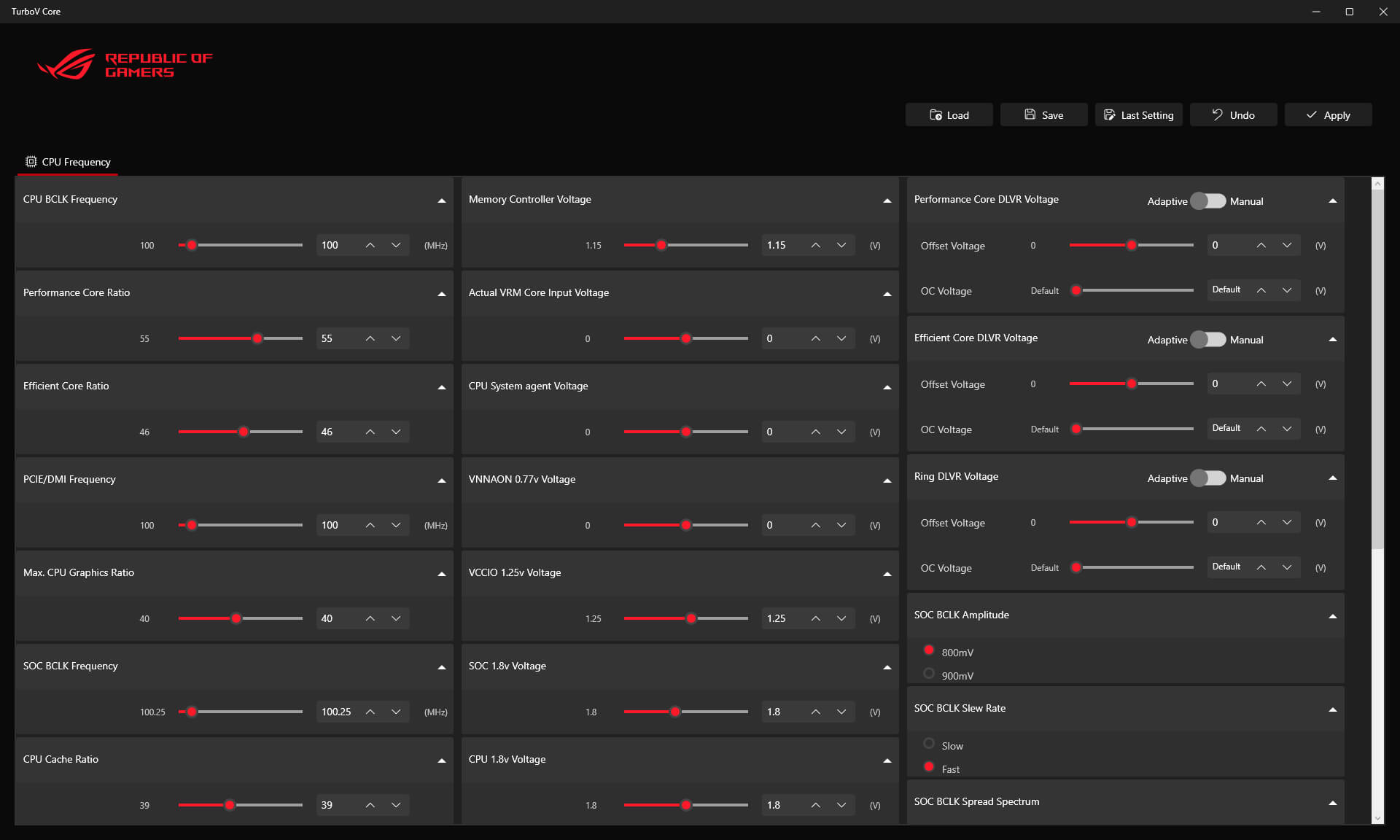 UI of TURBOV CORE