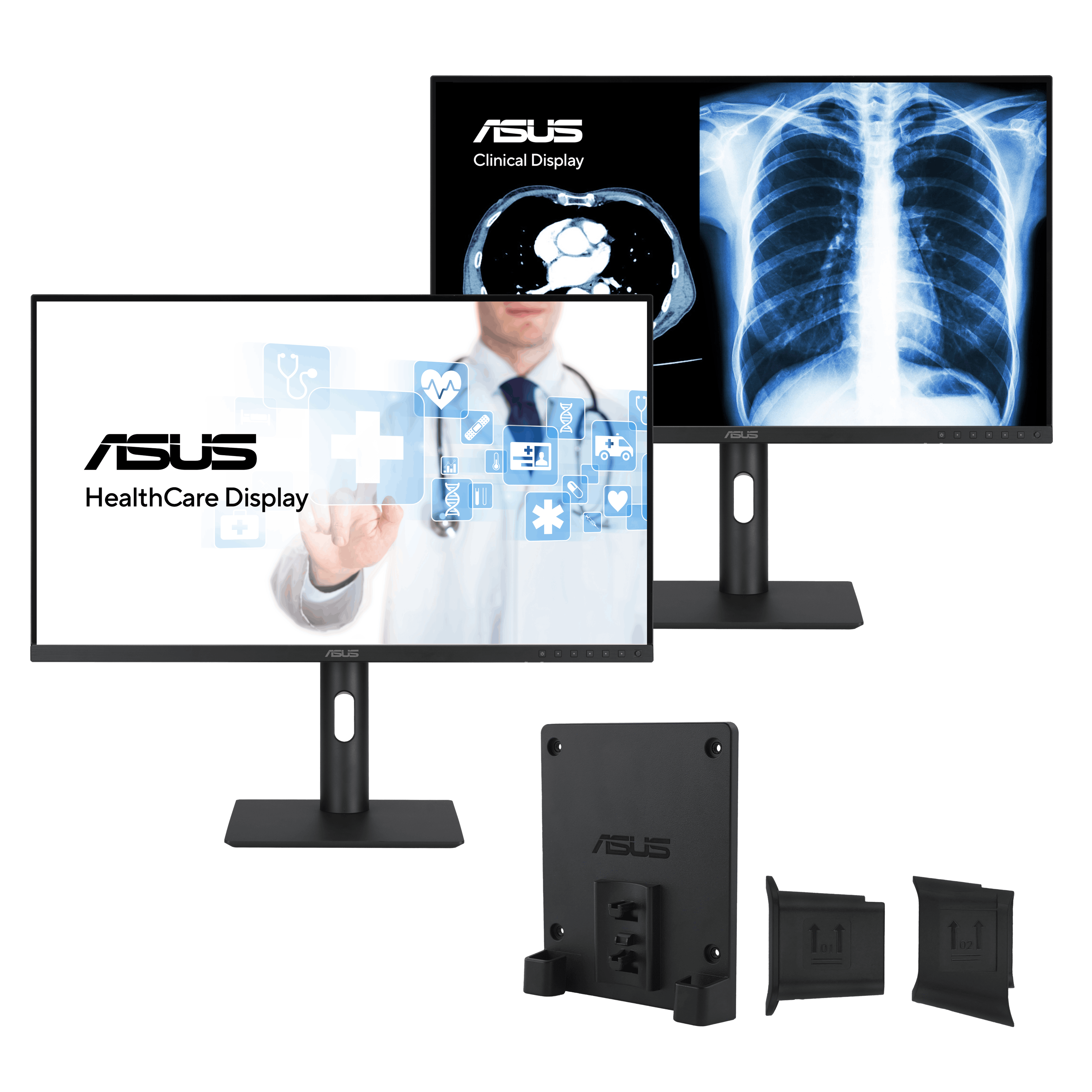 Healthcare/ Medical series - 24 inch HA2441A, MH2441A / 27 inch HA2741A, MH2741A *Note: Need a cable clip and adaptor (included in the pack) used together with the mini PC kit.