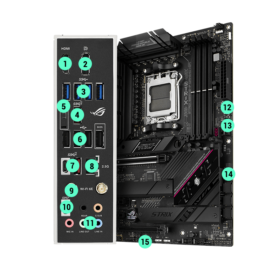 ROG Strix B650E-F connectivity specifications