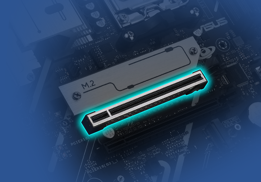 Graphic depicting the PRIME B840-PLUS WIFI-CSM SafeSlot Core+ feature.