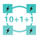 10 + 1 phases d'alimentation (50A) avec Dissipateurs thermiques élargis