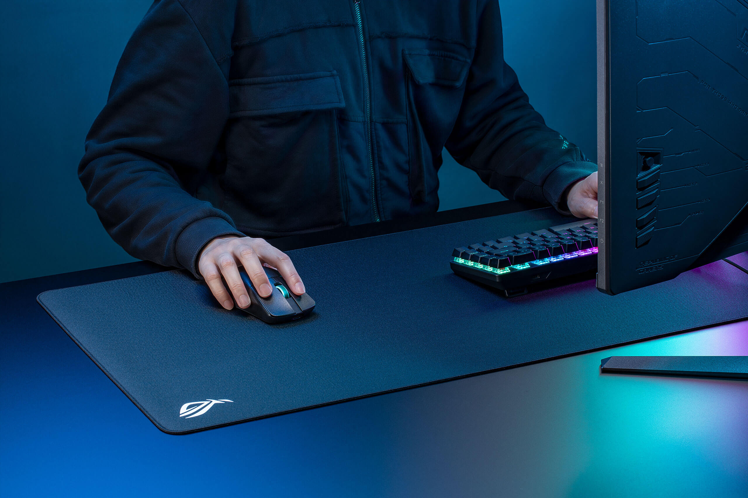 ASUS Speed Gaming Mousepad RGB ROG Mouse Pad Gamer XXL  ขนาดใหญ่โต๊ะคอมพิวเตอร์เสื่อ Mat 900X400 LED เล่นเสื่อตารางพรม