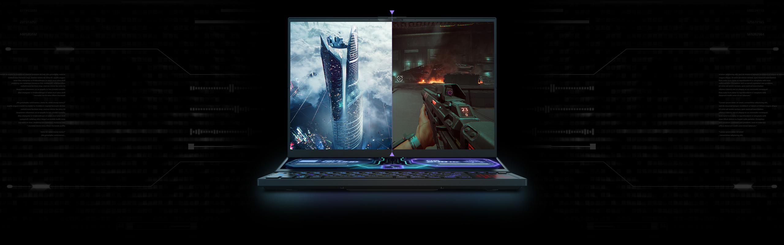 NOTEBOOK GAMER ASUS ROG ZEPHYRUS DUO 16 GX650RX-LO146W 16 RYZEN 9 32GB 1TB  SSD RTX 3080 BLACK W11 + OFFICE 365 PERSONAL 1 AÑO