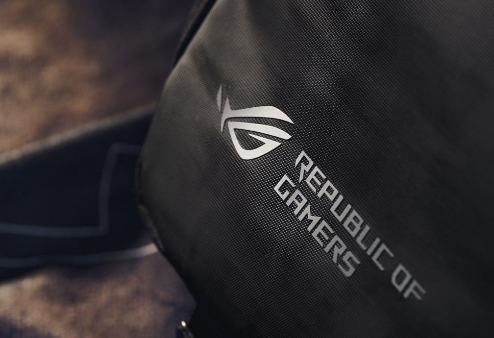 A imagem do logotipo refletor da ROG 