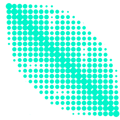 A shape of a leaf composed by small green dots