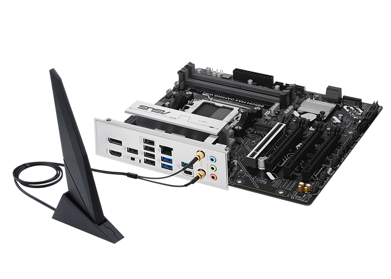 ASUS motherboard with WiFi antenna