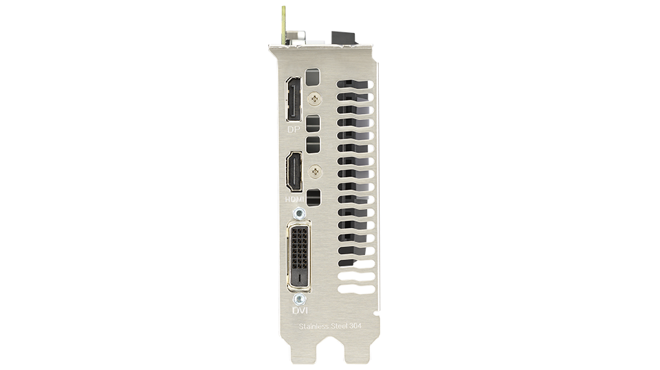 Head-on view of I/O port bracket.