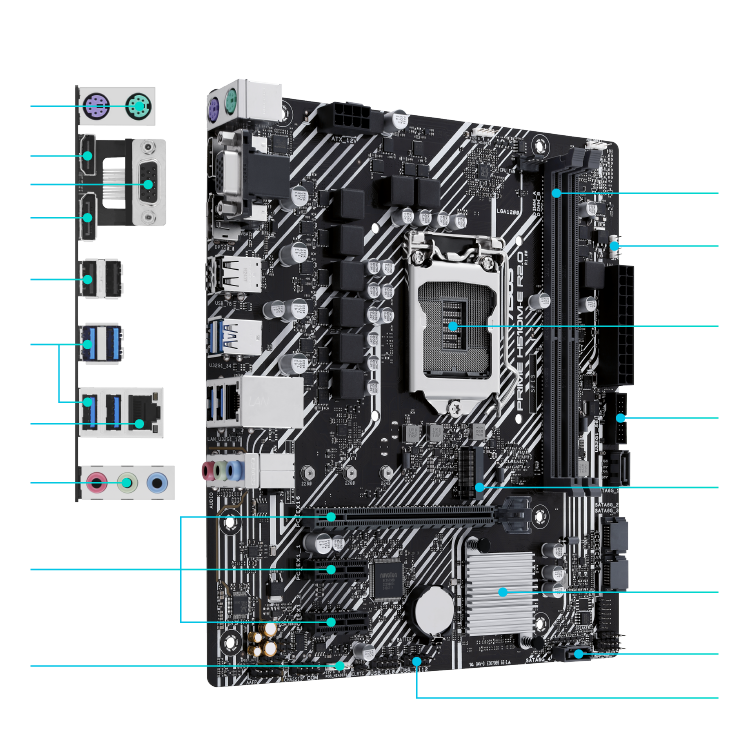 All specs of the PRIME H510M-E R2.0-CSM motherboard