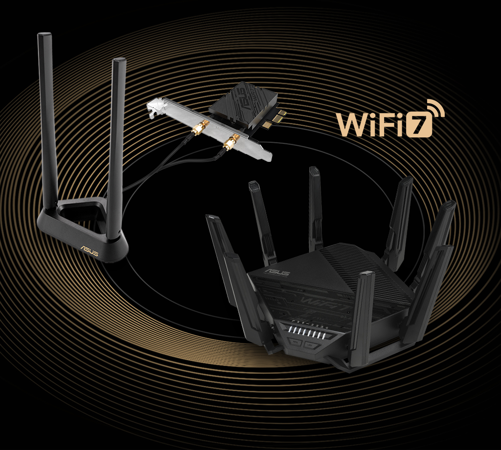 ASUS provides WiFi 7 total solution with PCE-BE92BT and ASUS RT-BE96U WiFi 7 router.