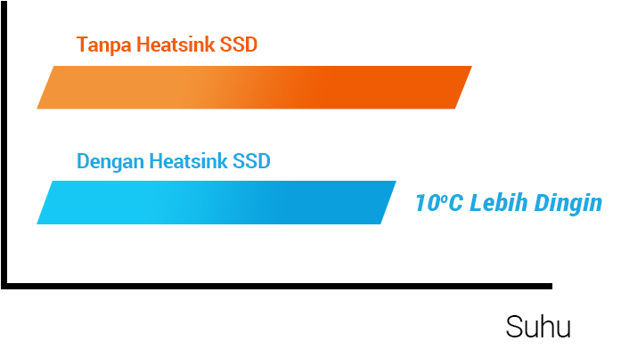Casing tanpa kipas dan heatsink SSD khusus