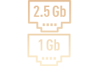 2.5 Gb 和 1 Gb 乙太網路標誌