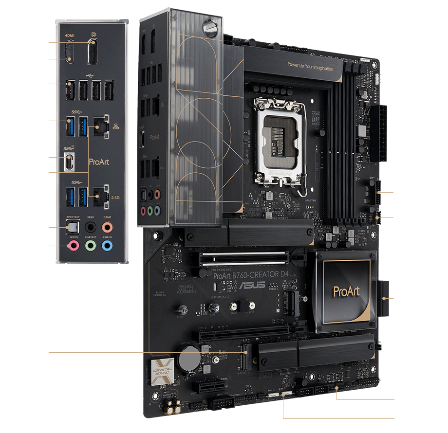 ProArt B760-Creator D4 motherboard connectivity features