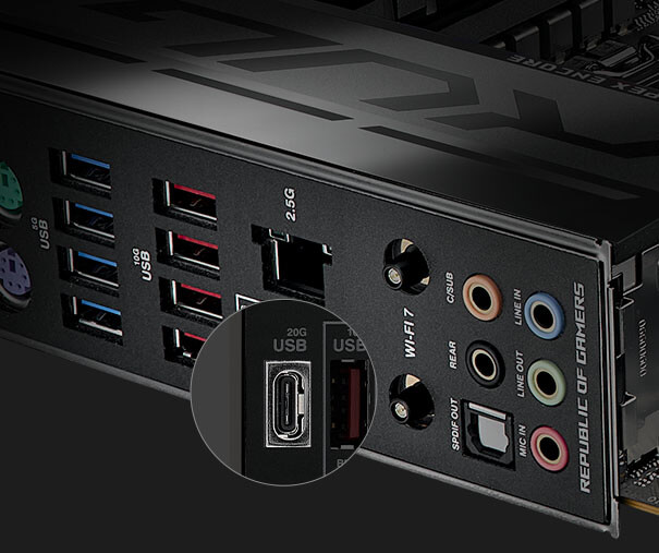 La carte mère ROG Maximus Z790 Apex Encore comprend deux ports Thunderbolt™ 4 Type-C