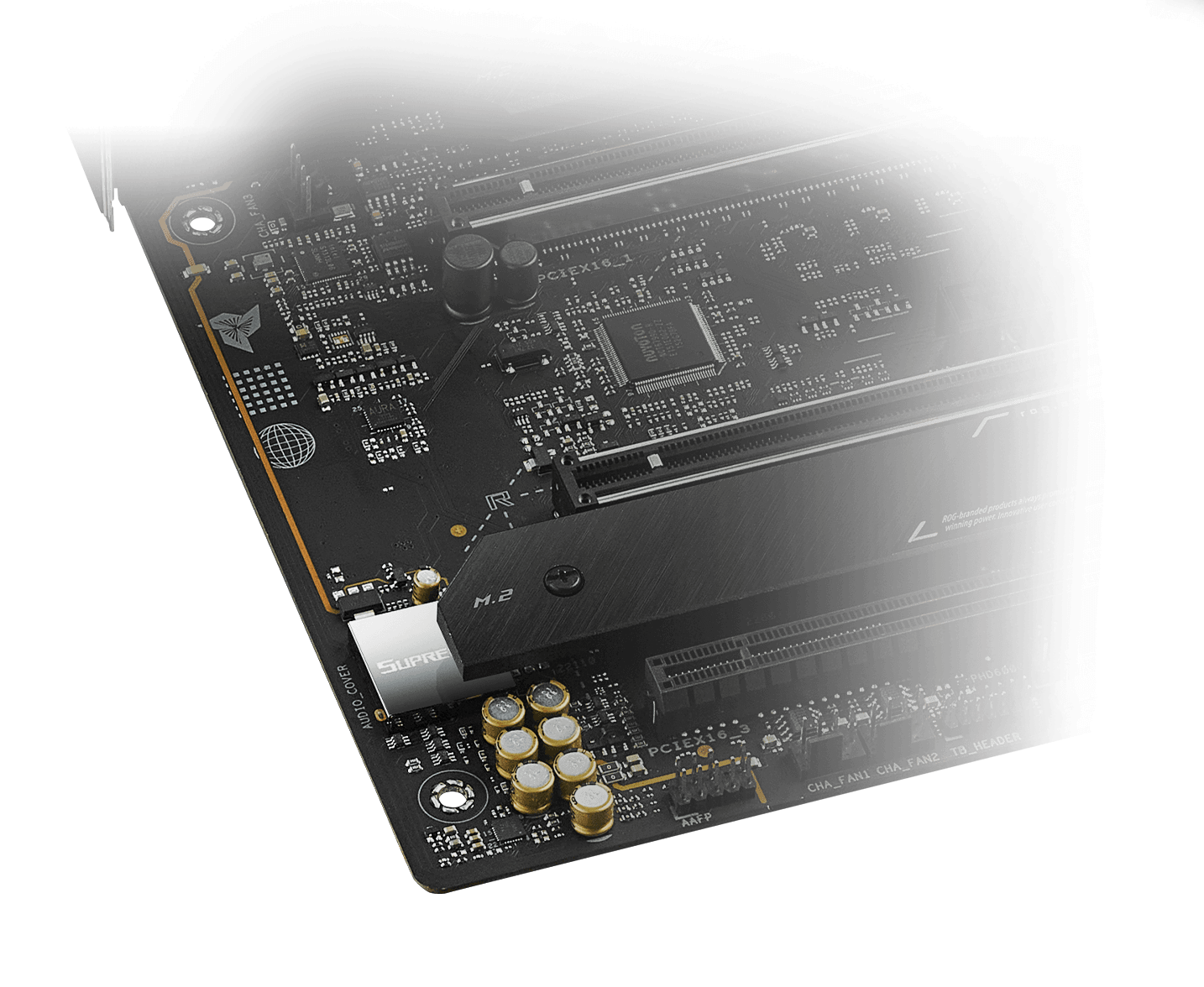 The ROG Strix B650E-E motherboard features SupremeFX audio