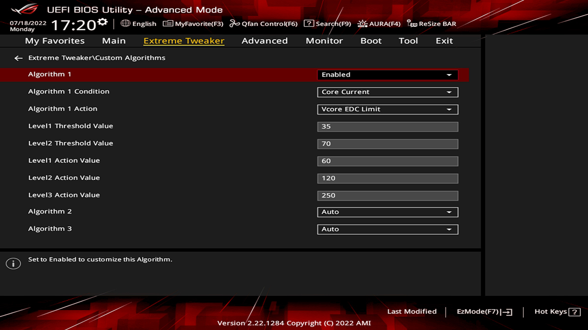 Gebruikersinterface met AI Overclocking