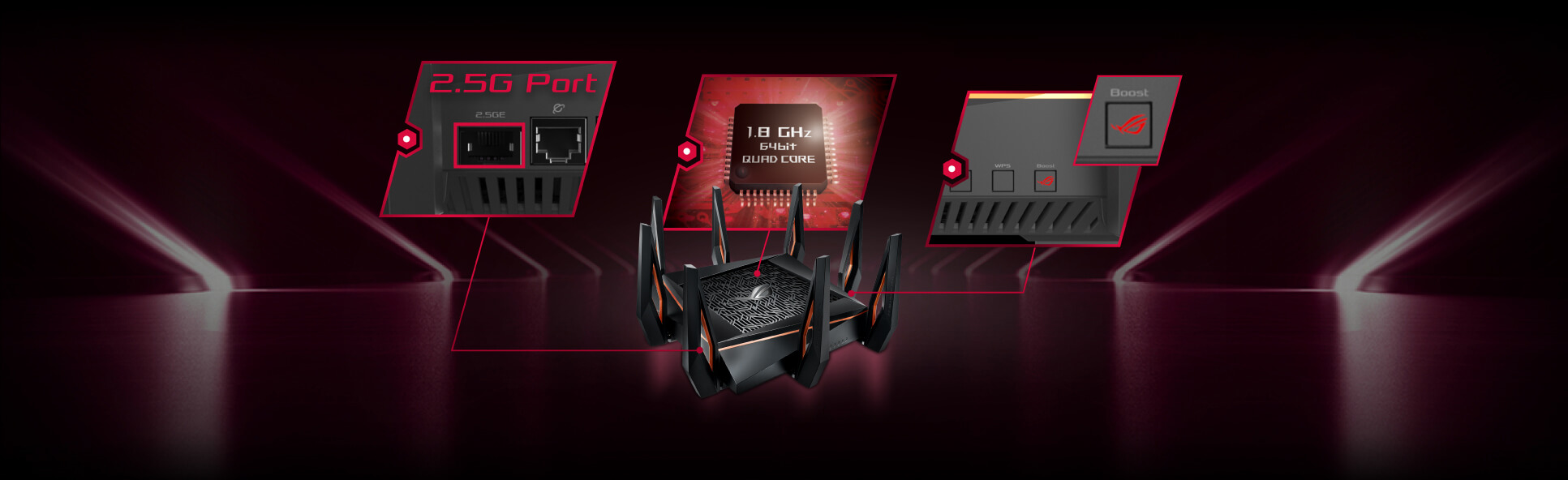 ASUS GT-AX11000: WIFI Router 2.4 - 5 GHz 6000 MBit - s at reichelt  elektronik