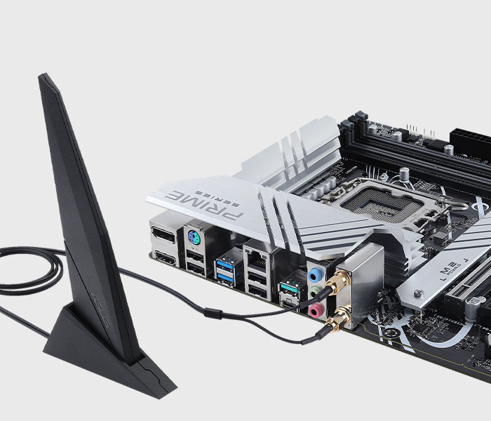 The PRIME Z790-P WIFI motherboard features onboard WIFI 6.