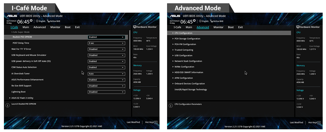 i-café mode of UEFI BIOS