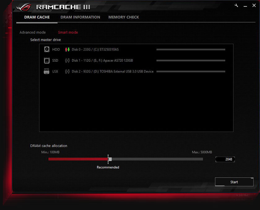 UI of RAMCache III