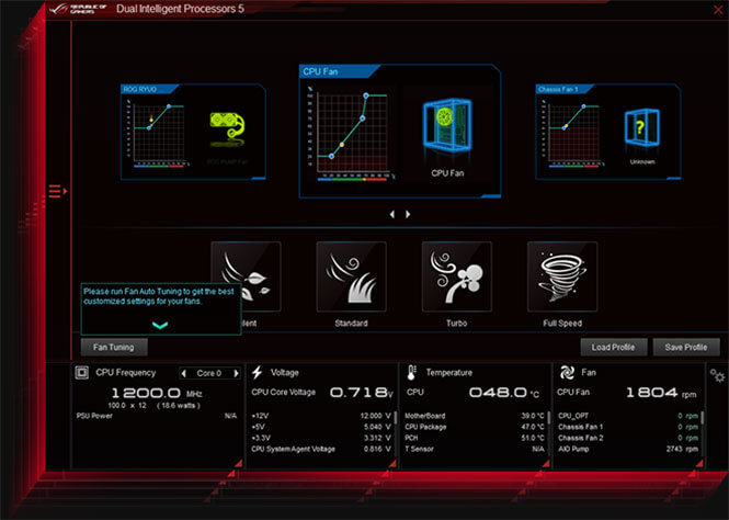 The user interface of Fan Xpert 4