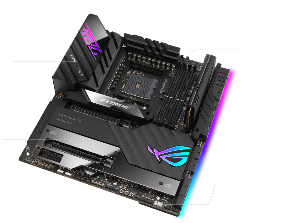The Cooling Specs of ROG Crosshair VIII Extreme highlighted
