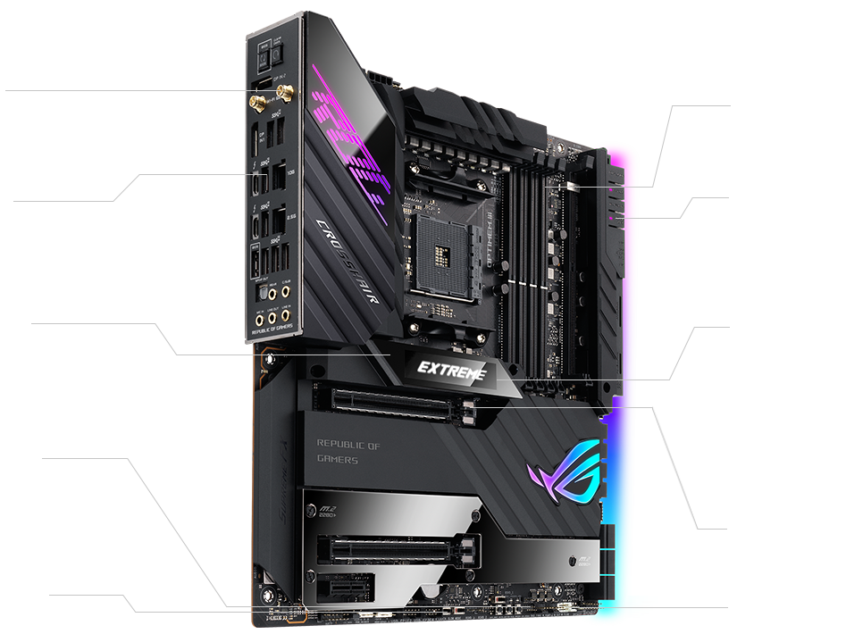 The internal structures of ROG Crosshair VIII Extreme