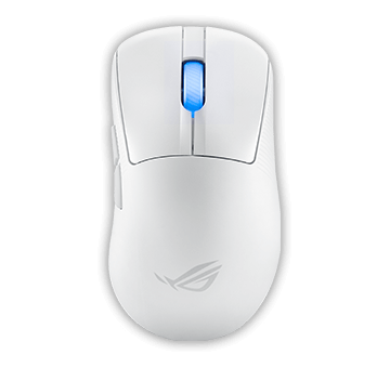 Top view of the moonlight white ROG Keris II Ace