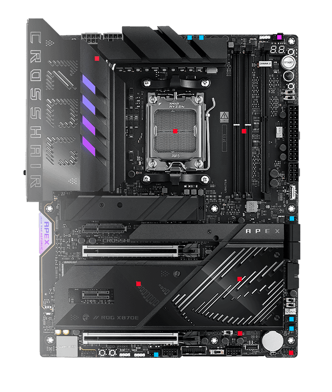 The thermal management on the ROG Crosshair X870E Apex