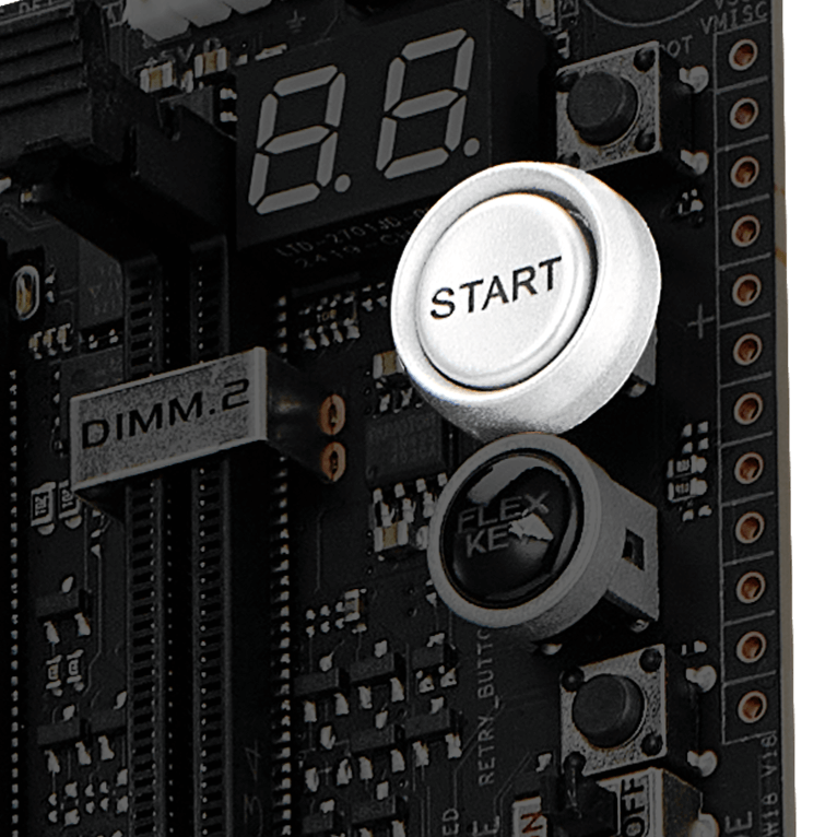Start button on ROG Crosshair X870E Apex