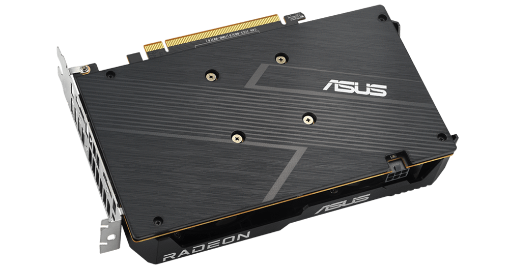 ASUS Dual Radeon RX 6500 XT V2 graphics card backplate.