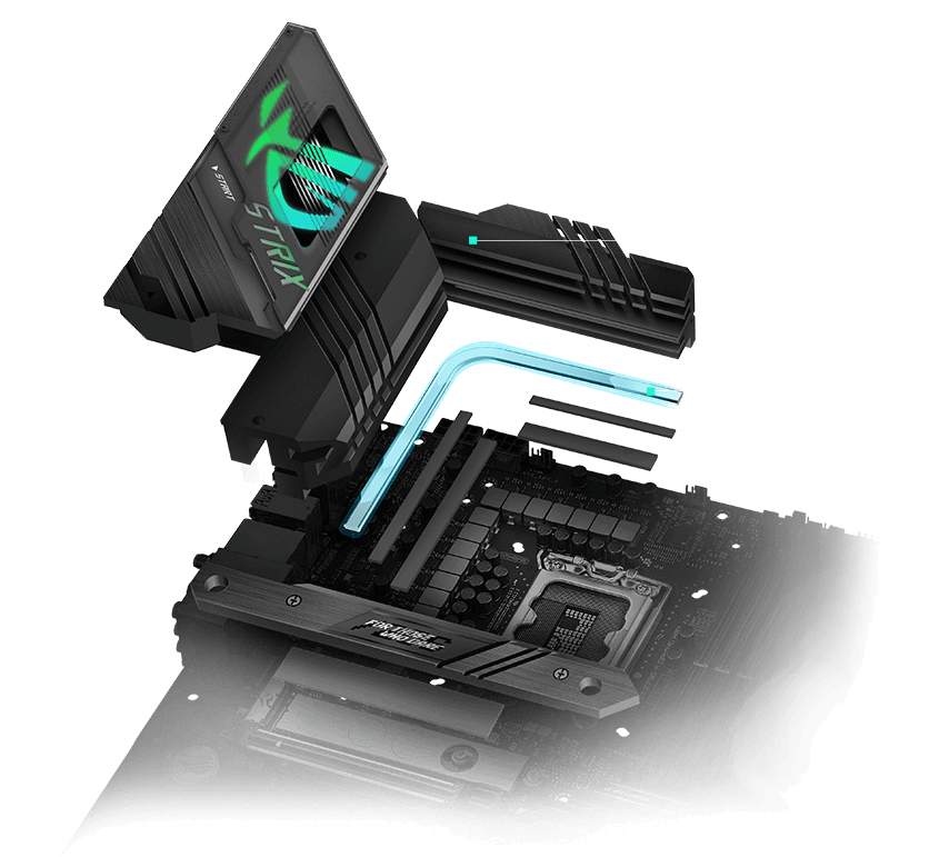 ROG Strix Z790-F VRM cooling design layout
