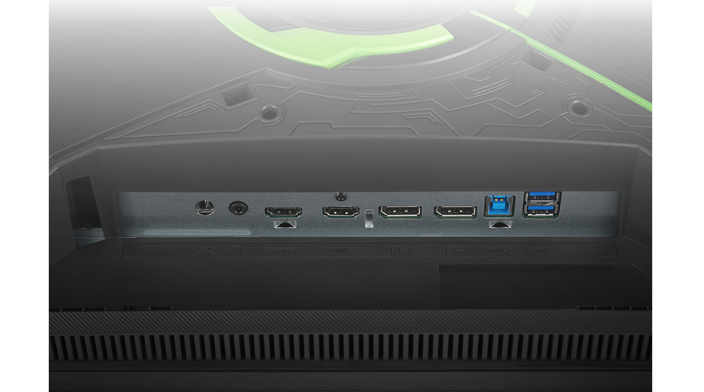 The back I/O ports of the XG27AQM EVA EDITION.