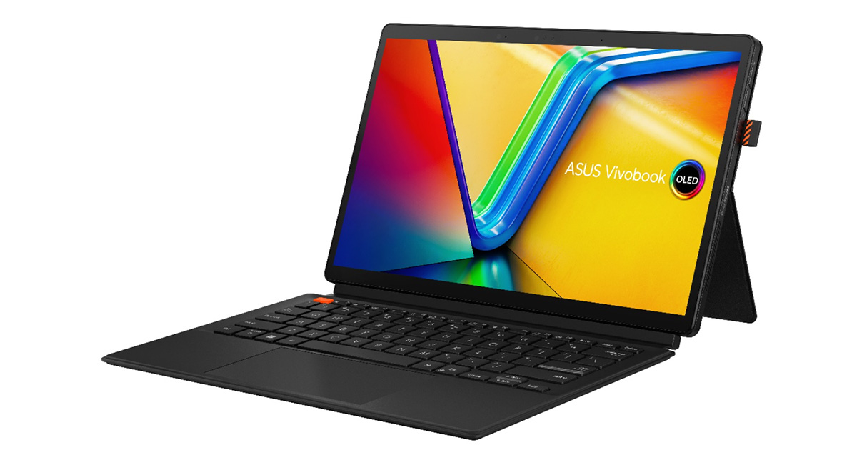 ASUS Vivobook 13 Slate OLED convertible laptop in laptop mode