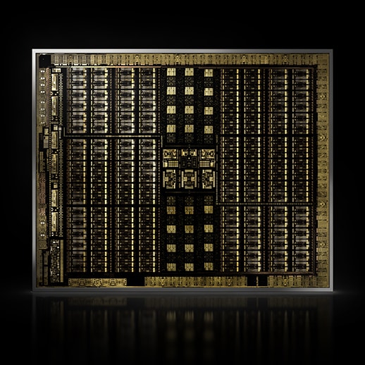 The image shows chip inside by NVIDIA Turing Architecture