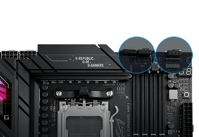 Strix B850-E ventilatorheader locaties