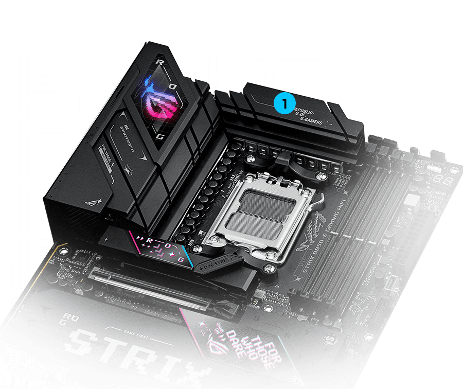 Strix B850-E VRM koelingontwerp lay-out