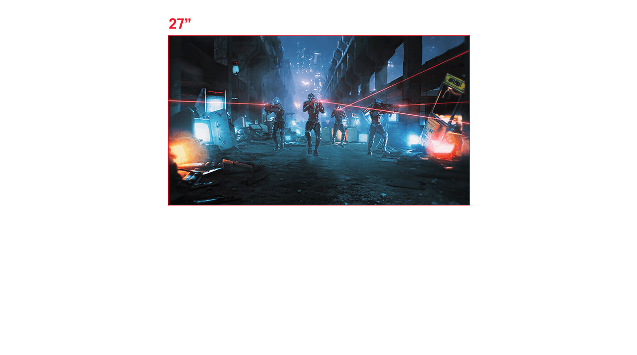 Users can set the aspect ratio to show a 27”-sized image