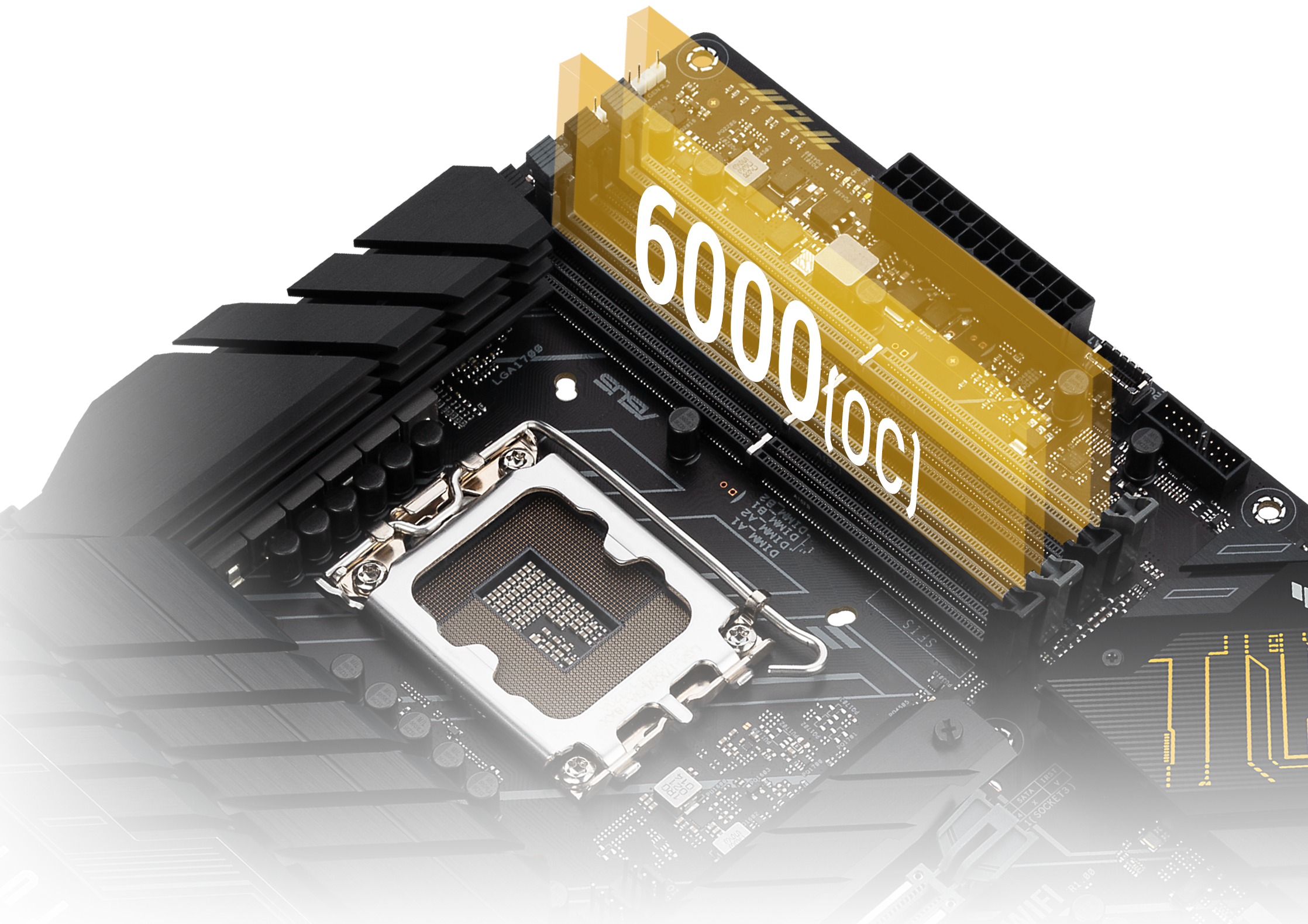 La TUF GAMING Z690-PLUS WIFI présente une mémoire DDR4 OC 5333. 