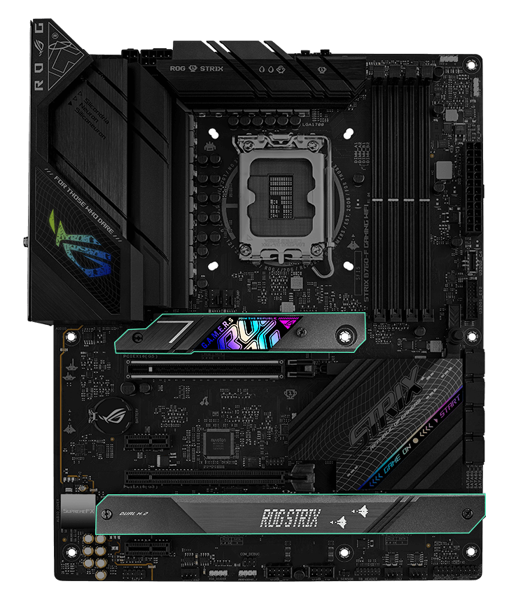 Strix B760-F M.2 koellichaam lay-out