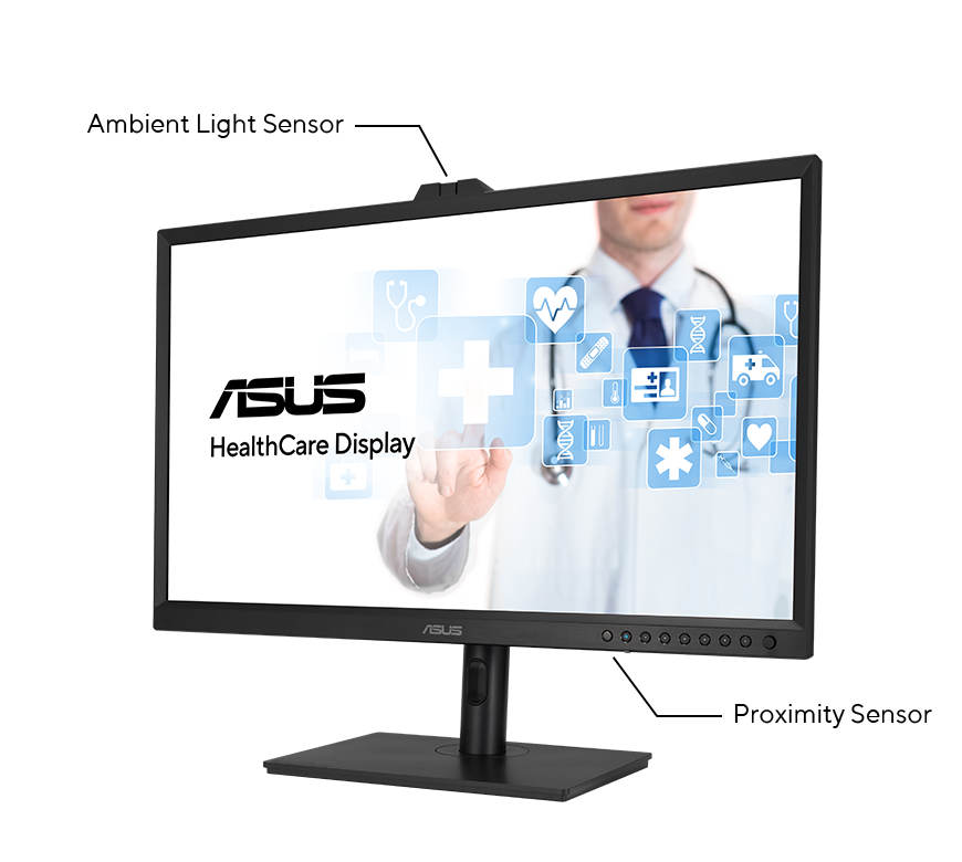 Shows Ambient Light Sensor and Proximity Sensor position on ASUS HealthCare Displays