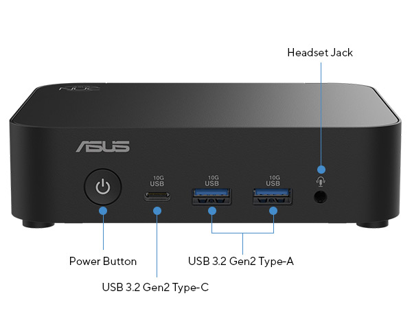 NUC 14 Essential I/O ports front side