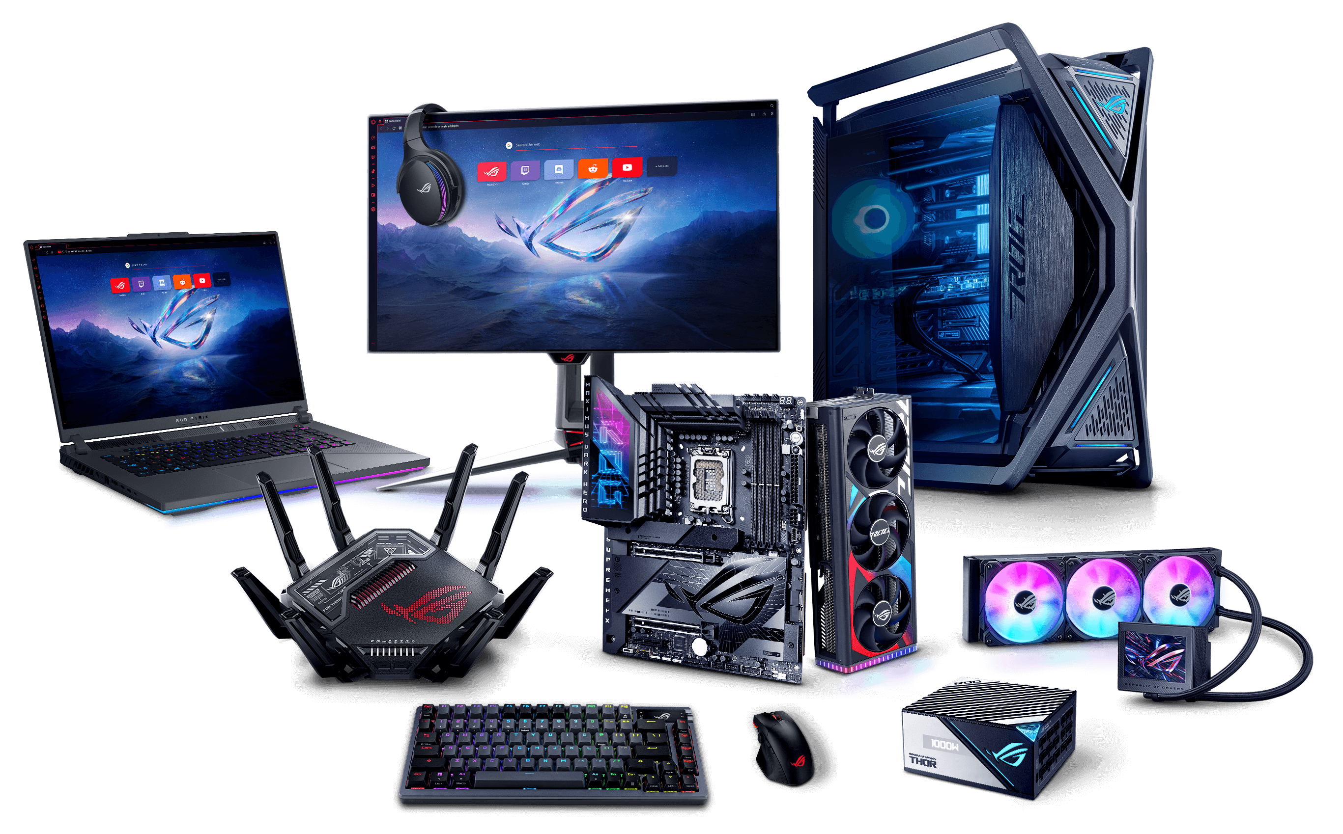 A group of ROG Products