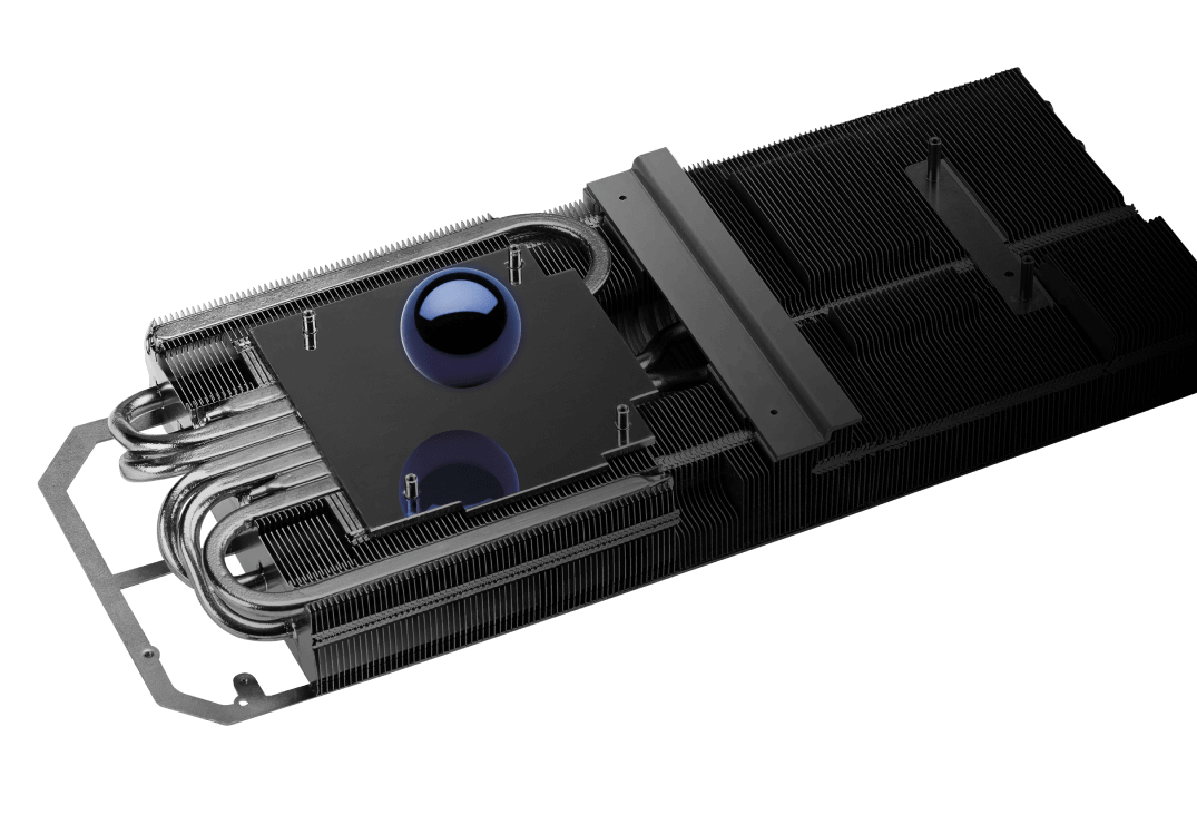 Underside of ROG STRIX RTX 3060 TI V2 OC EDITION heatsink