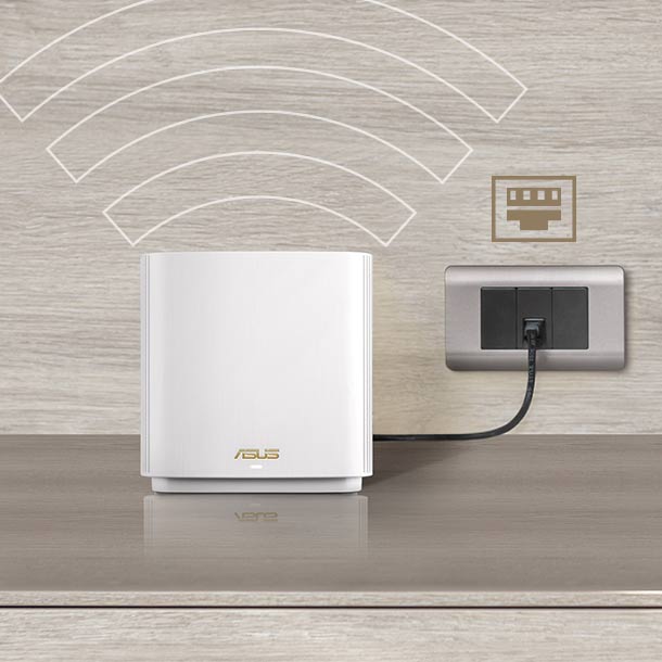 Connect your ZenWiFi XT9 mesh routers using Ethernet cables to have interference-free wired WiFi connections.