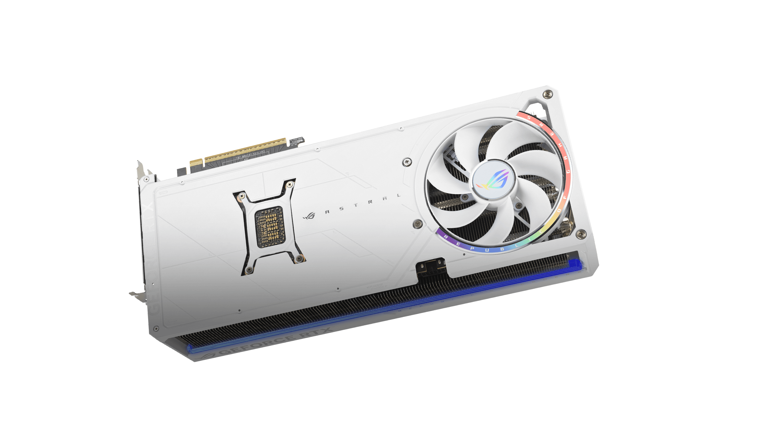ROG Astral rear view with a galaxy background