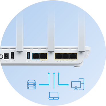 Diferentes dispositivos que se conectan al puerto LAN del EBR63