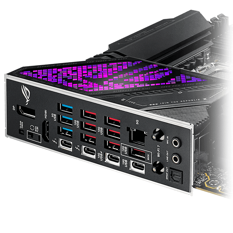 The Strix Z890-E features a USB 10Gbps rear I/O port with 30W charging.