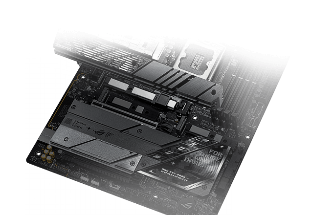 Disipadores y disposición de la placa posterior del Strix Z890-E M.2